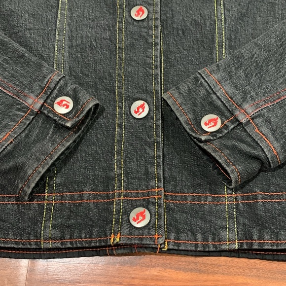 Johnny Blaze Kids “Flame” Reversable Heavy Denim Jacket - SIZE SEE MEASUREMENTS - Picture 9 of 16